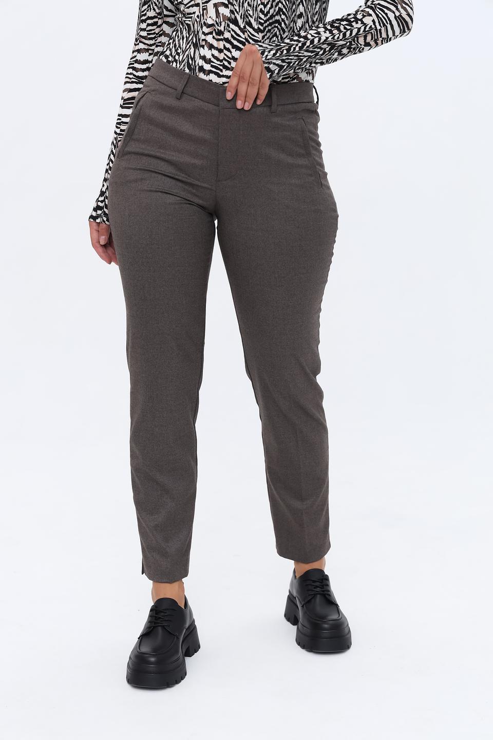 Брюки классические Oui серо-коричневые