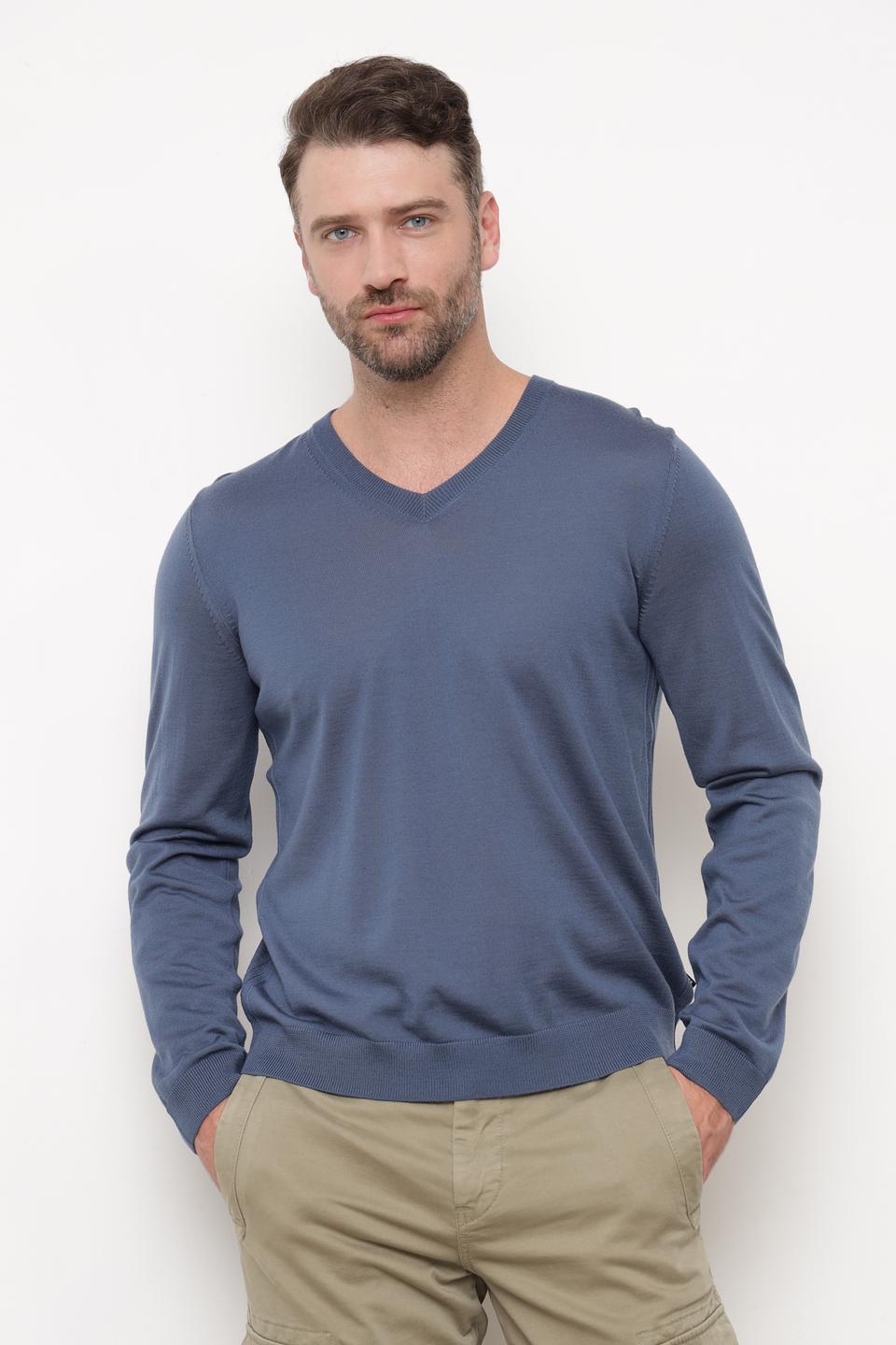 Джемпер Boss Black V-образный синий