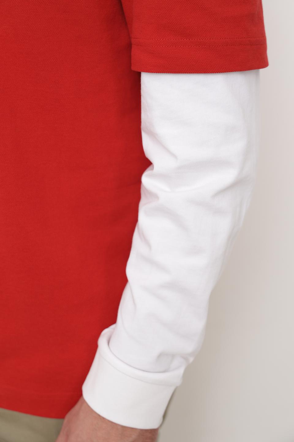 Поло Boss Orange красный с принтом