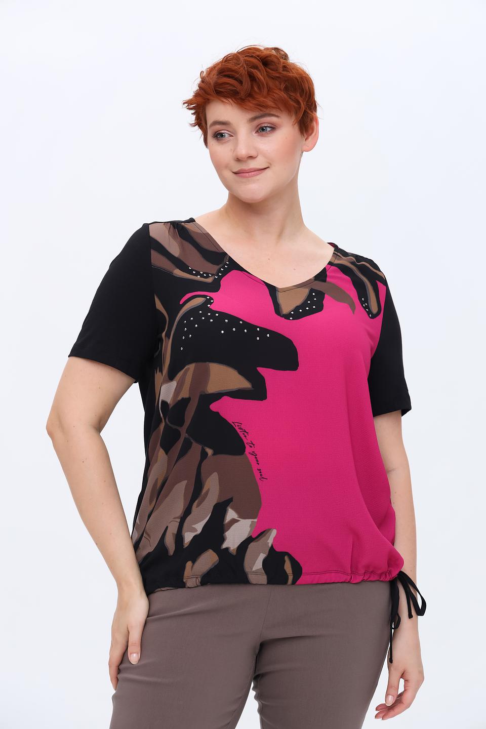 Блуза Samoon с принтом фуксия