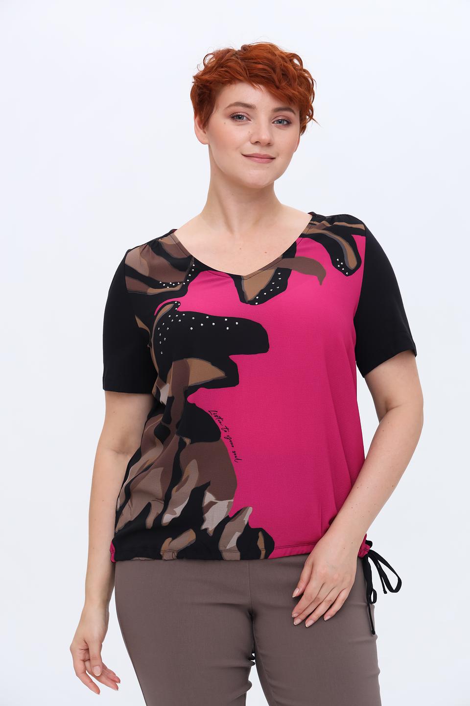 Блуза Samoon с принтом фуксия