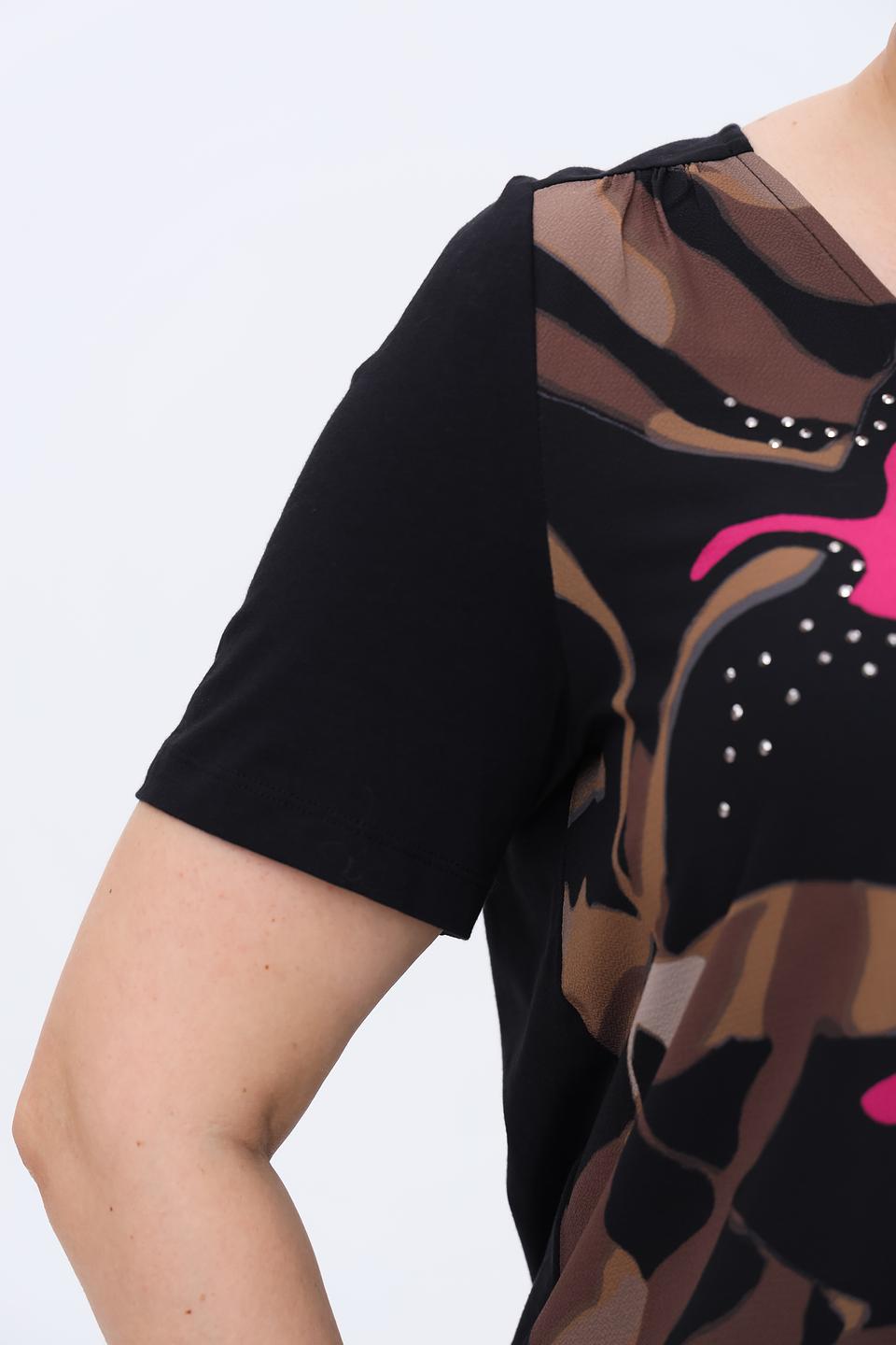 Блуза Samoon с принтом фуксия