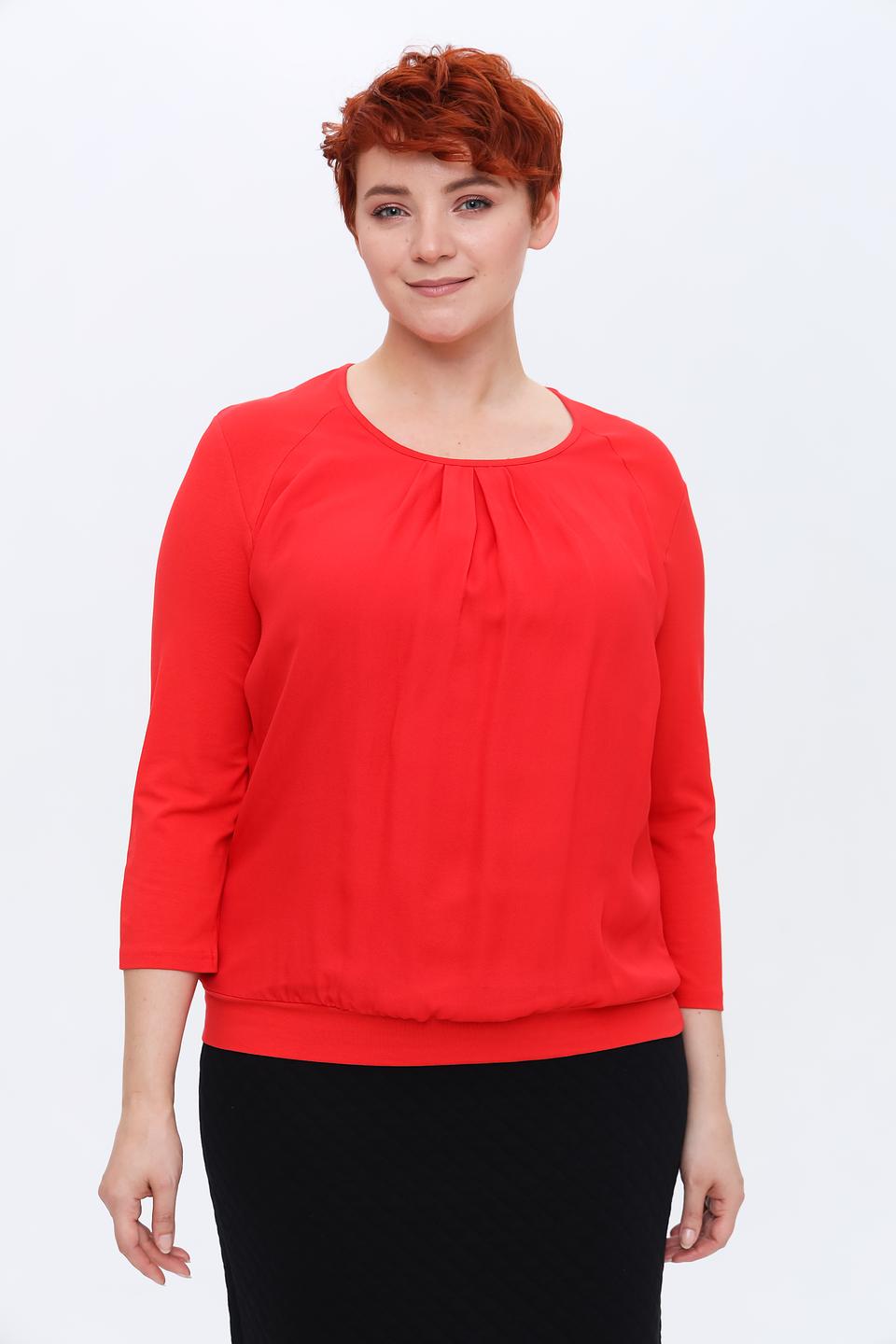Блуза Frank Walder красная с драпировкой