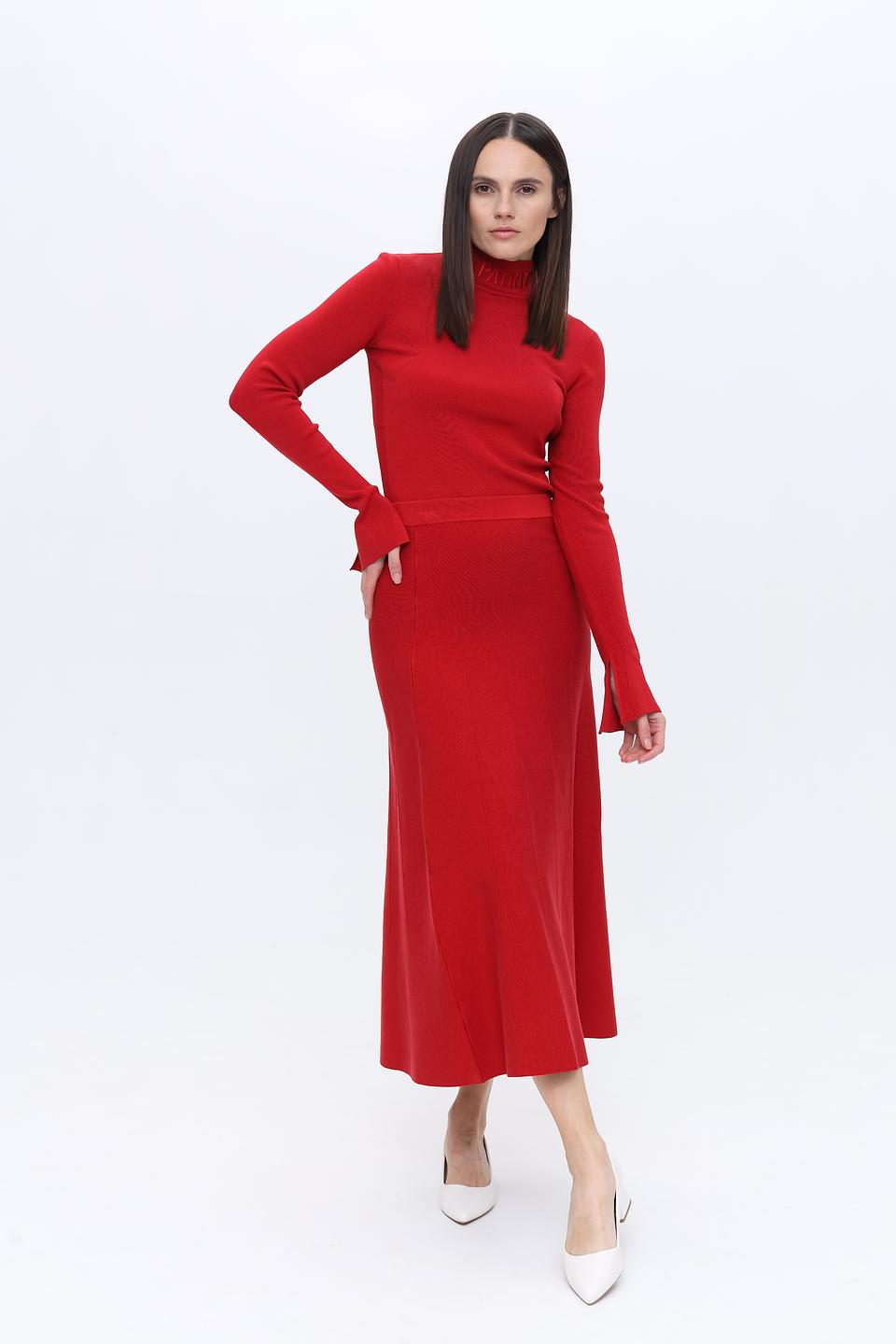 Юбка Patrizia Pepe красная миди