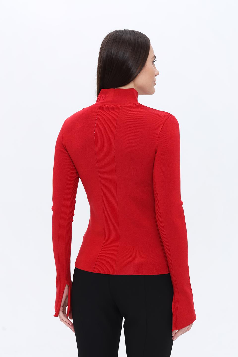 Джемпер Patrizia Pepe красный с разрезами