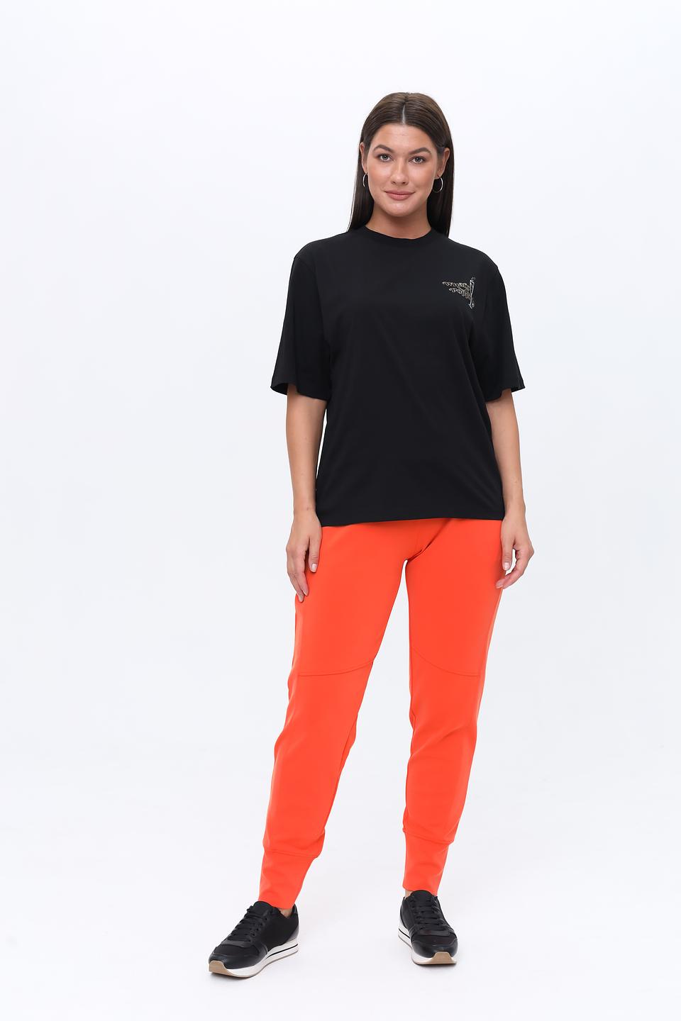 Футболка Hugo женская чёрная с принтом