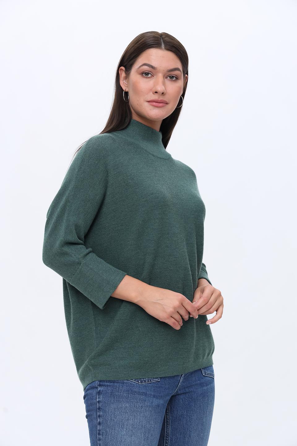 Пуловер Repeat с рукавом 3/4 зелёный