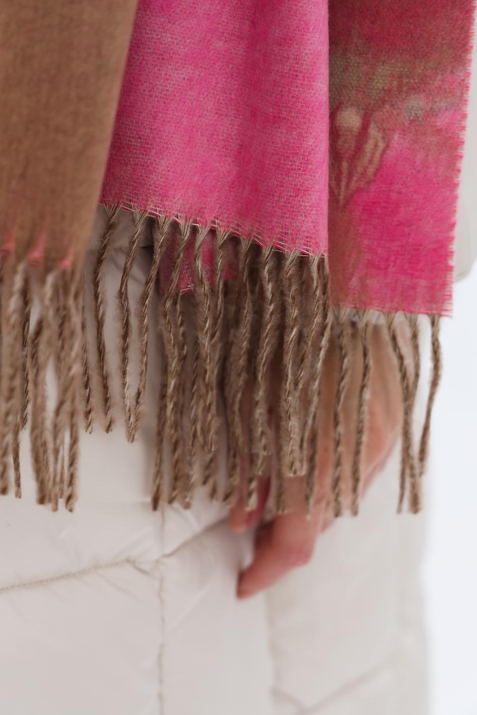 Шарф Fraas разноцветный с бахромой