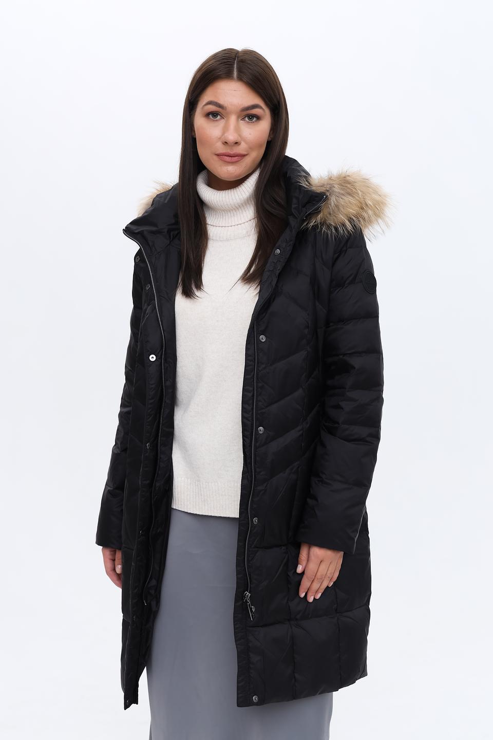 Пальто Heyer стеганое чёрное