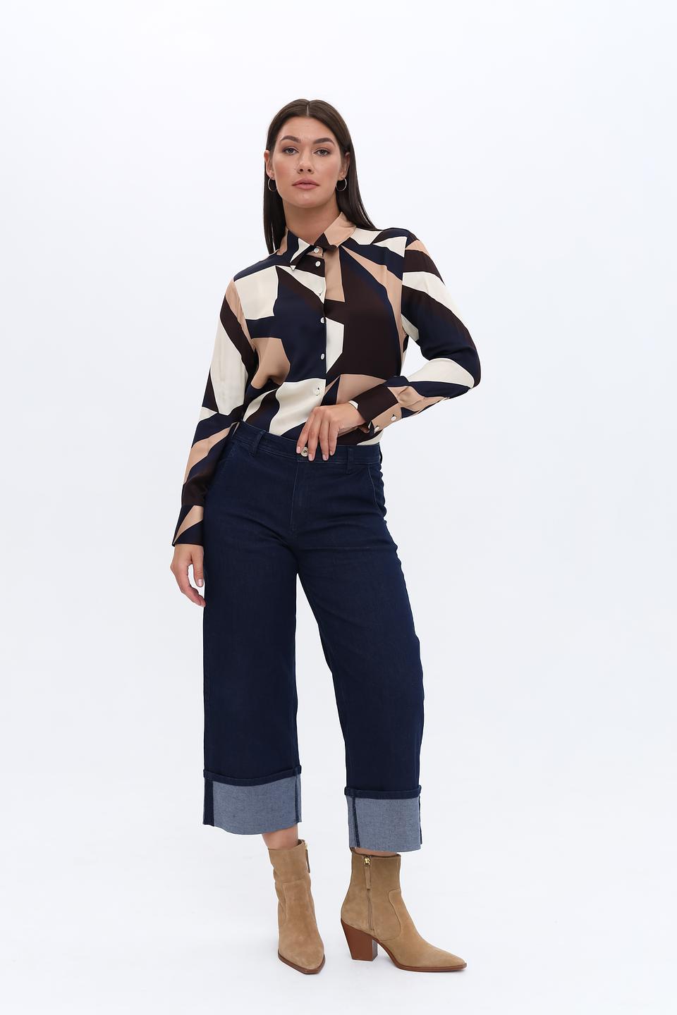 Джинсы Taifun клеш с манжетами