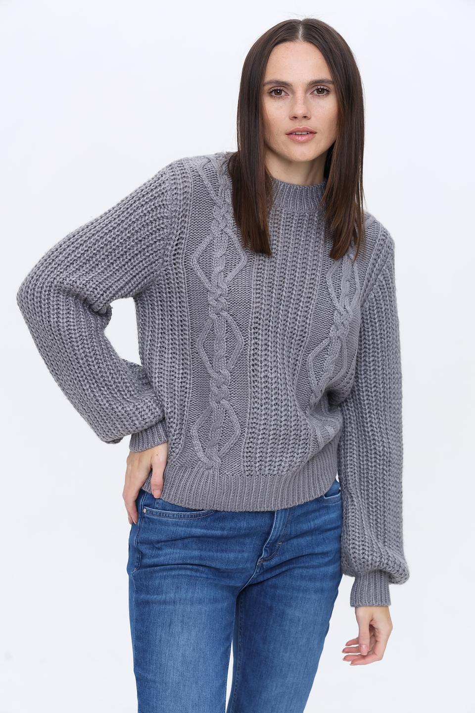 Джемпер Silvian Heach серый с косами