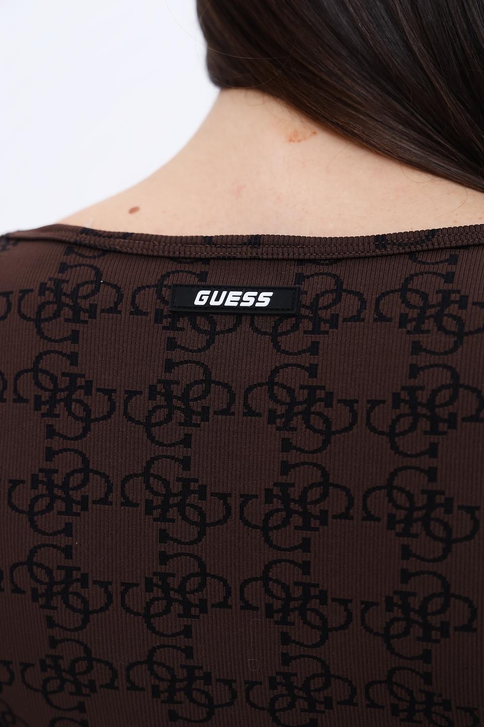 Топ Guess с логотипом коричневый