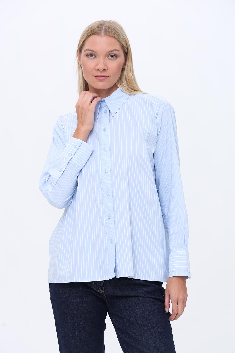 Рубашка More and More в полоску голубую