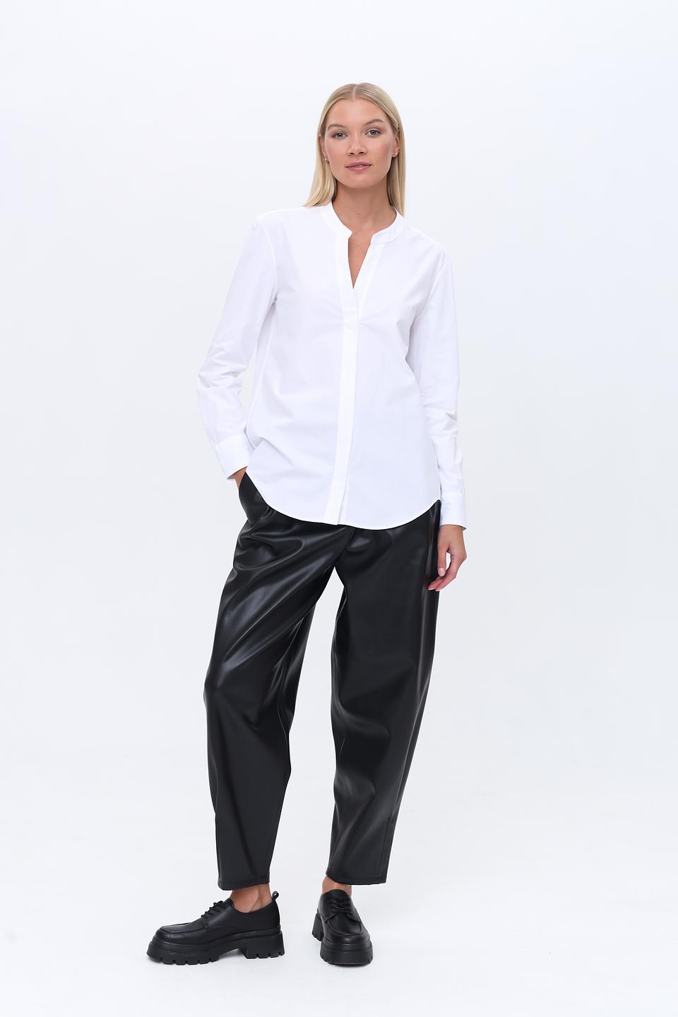 Брюки Hugo из экокожи чёрные