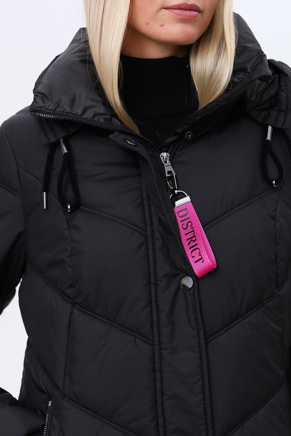 Пальто District стеганое чёрное