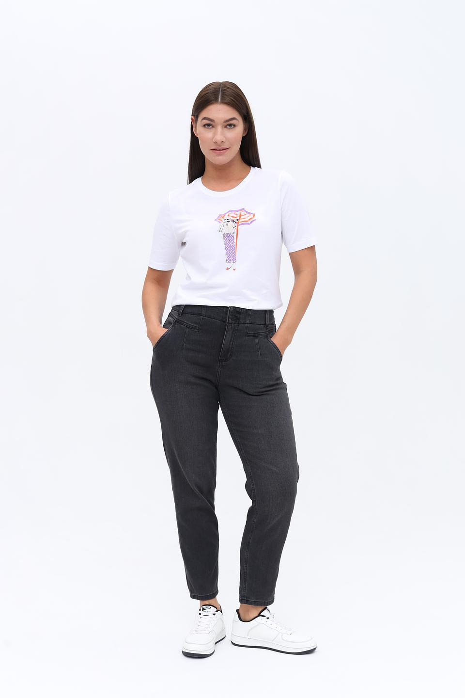 Джинсы Angels серые mom fit