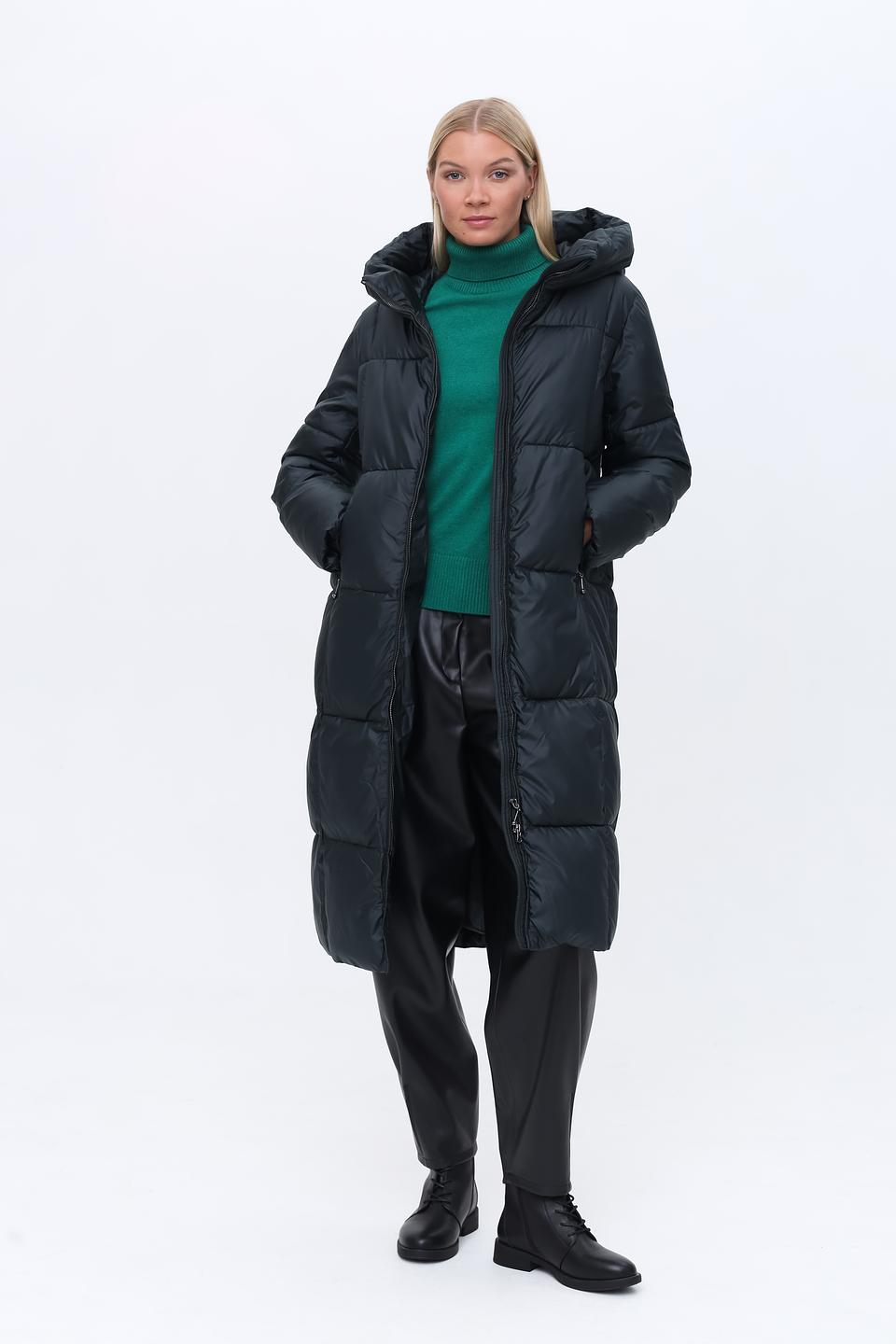 Пальто Pezzo стеганое чёрное