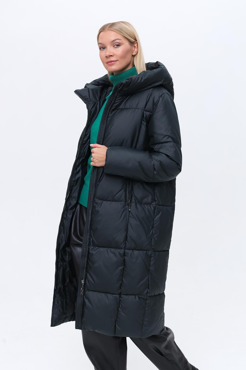 Пальто Pezzo стеганое чёрное