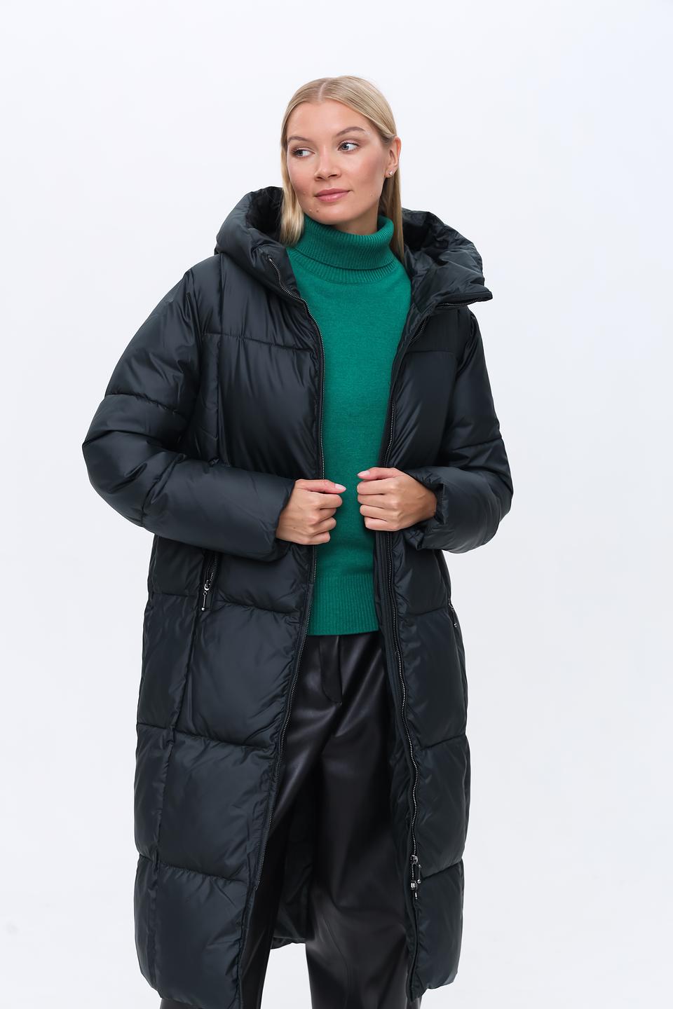 Пальто Pezzo стеганое чёрное