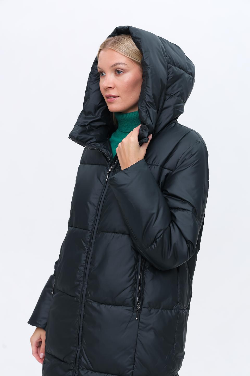 Пальто Pezzo стеганое чёрное