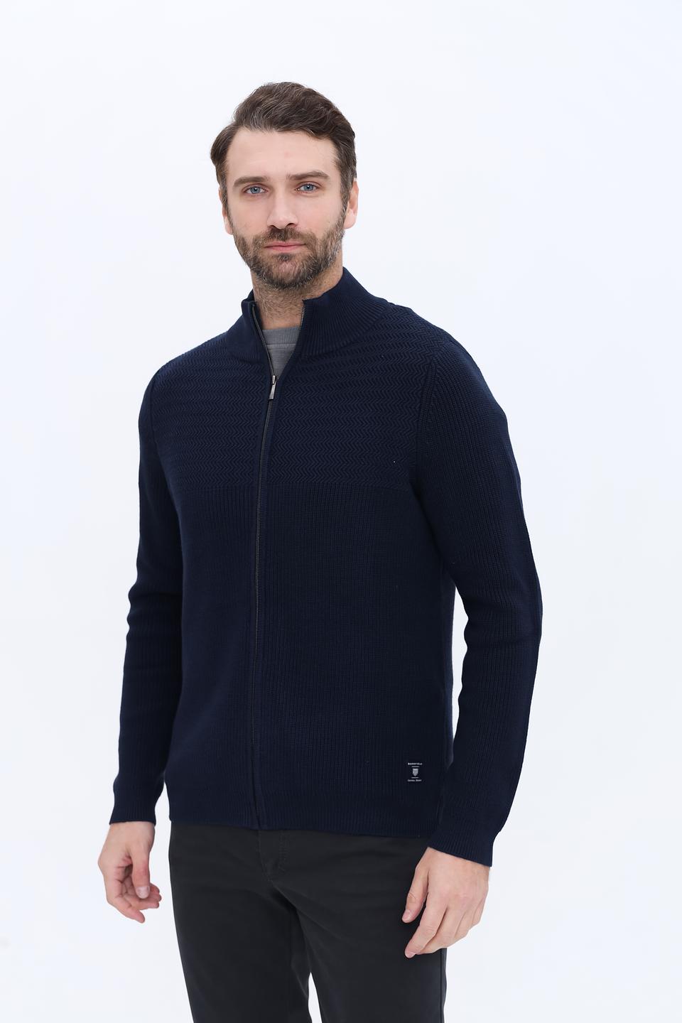 Кардиган Basefield мужской тёмно-синий на молнии