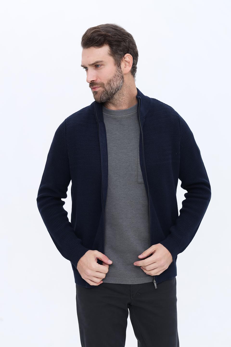 Кардиган Basefield мужской тёмно-синий на молнии