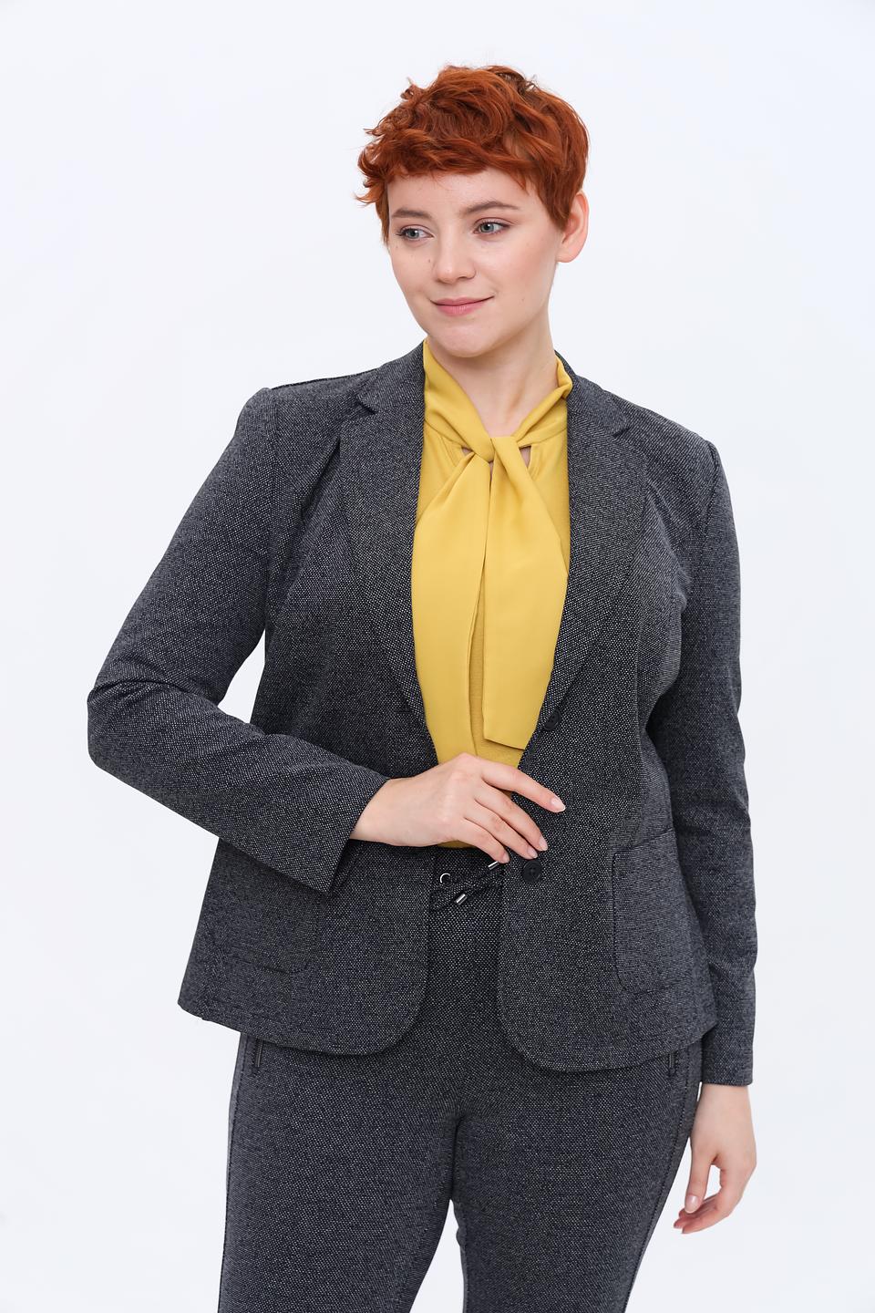 Жакет Lebek в клетку серый