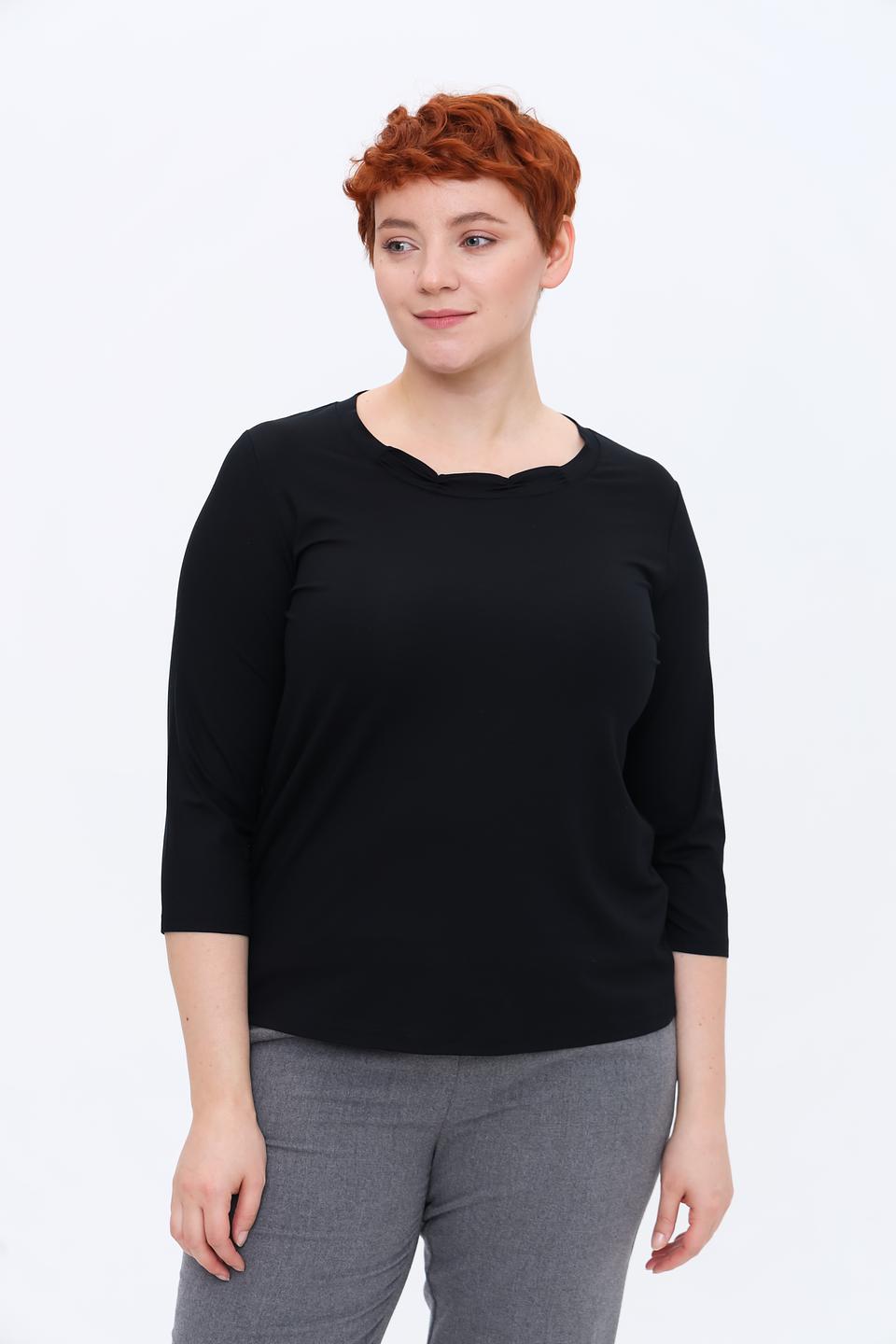 Блуза Frank Walder с фигурным вырезом черная