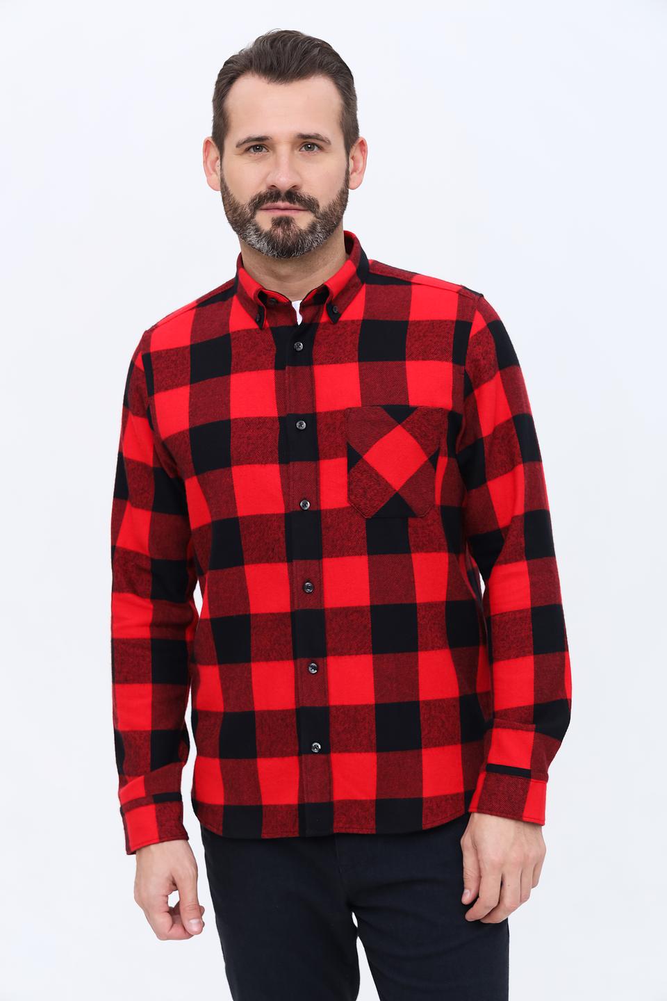 Рубашка Hugo клетка красный