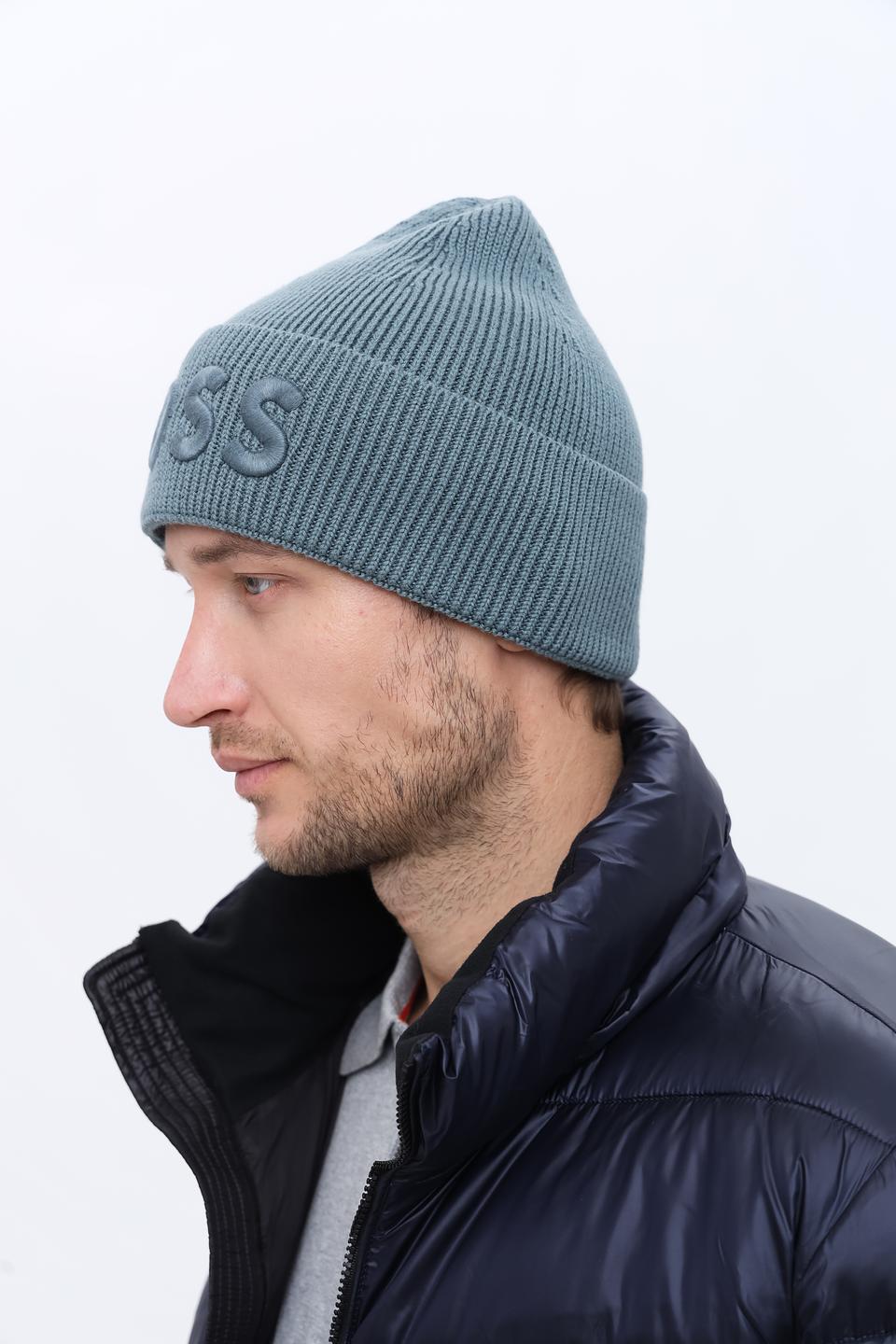 Шапка Boss Orange серая