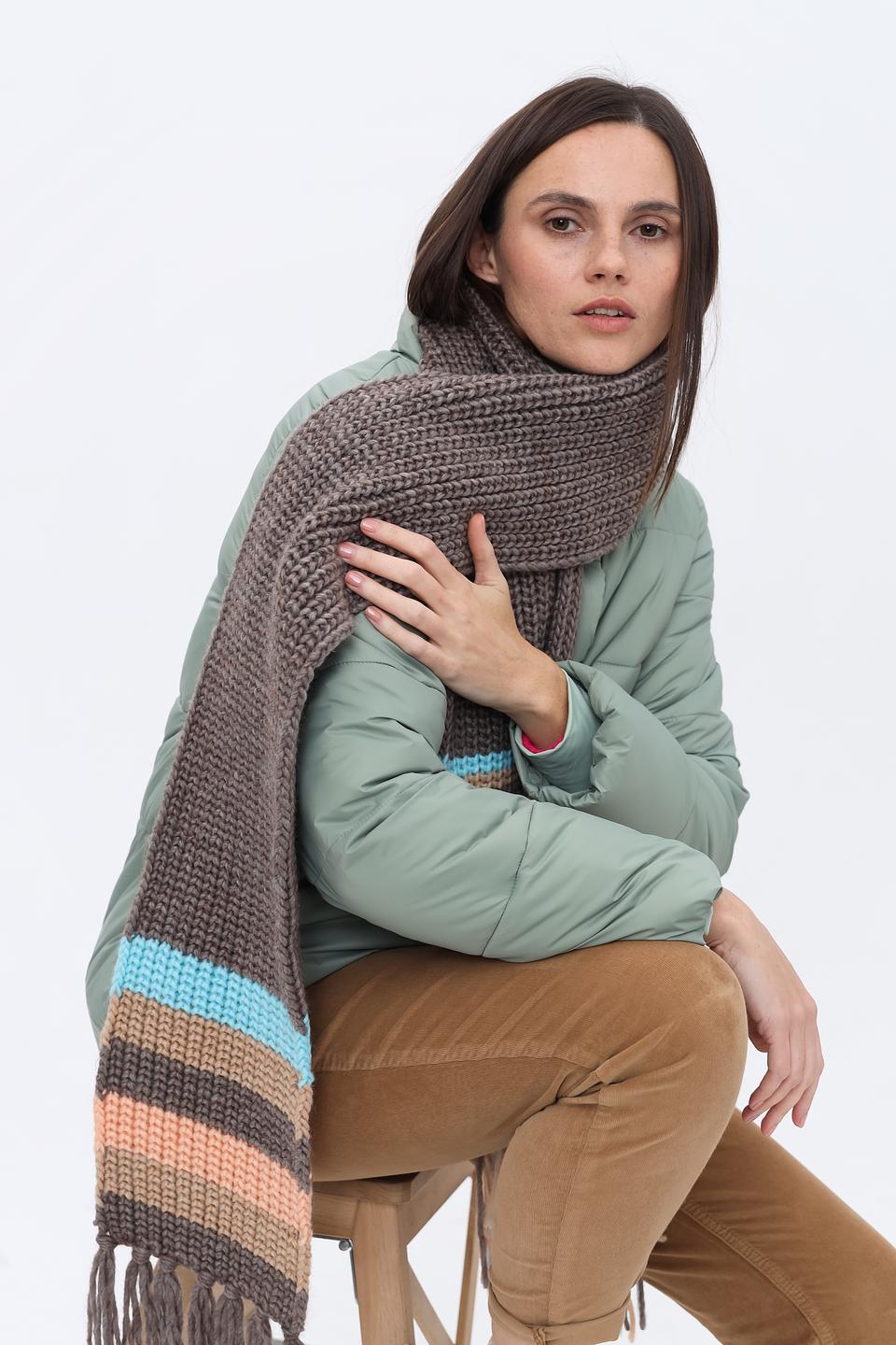 Шарф Seeberger в полоску с бахромой