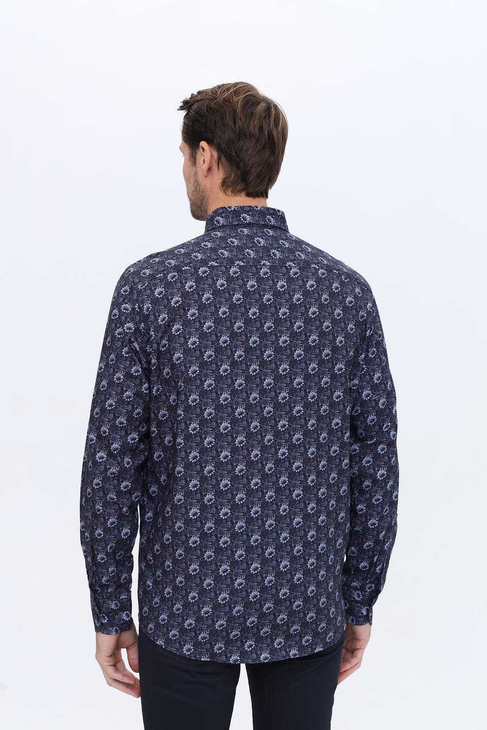 Рубашка Casa Moda с принтом, синяя