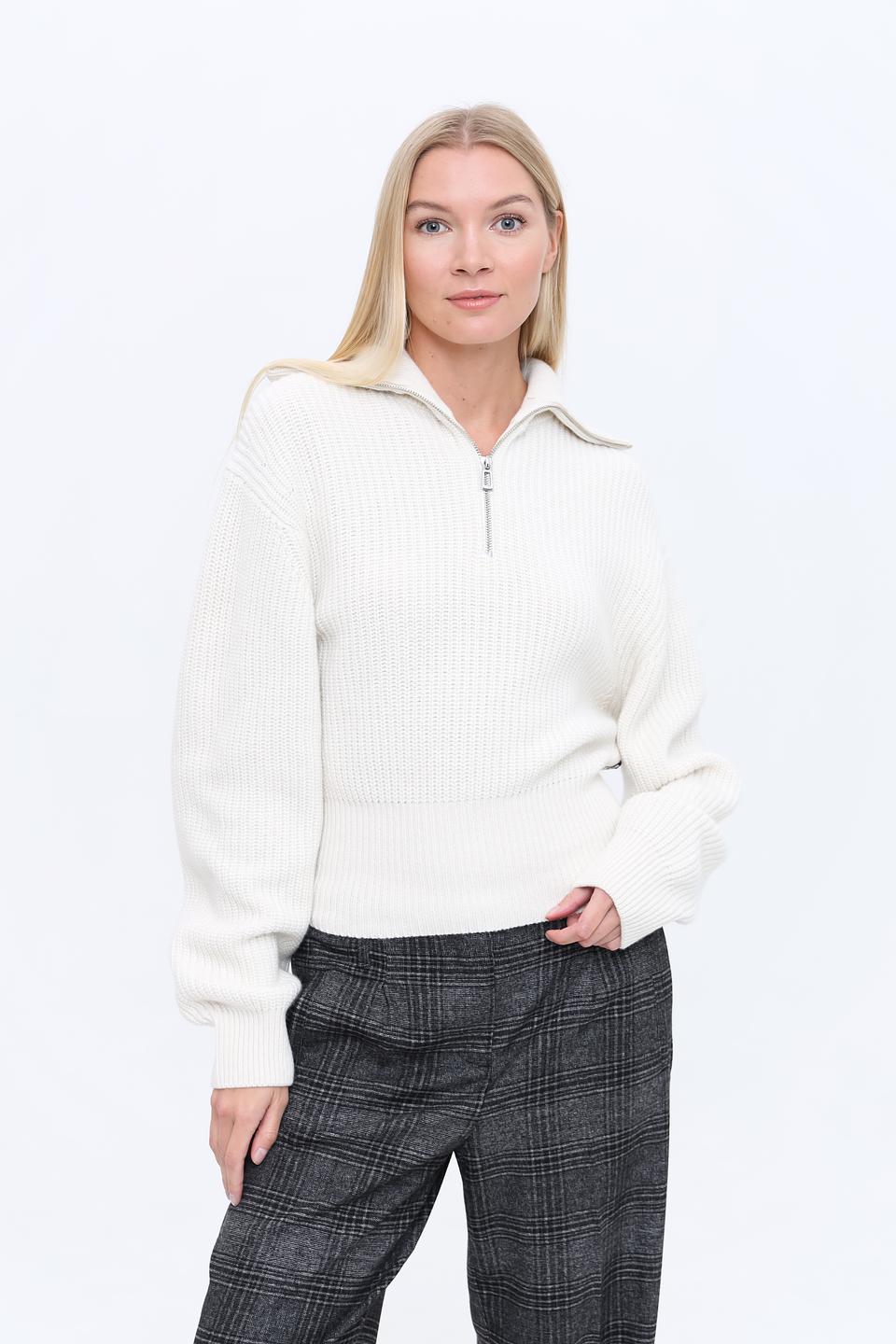 Джемпер Hugo жен. с молнией кремовый