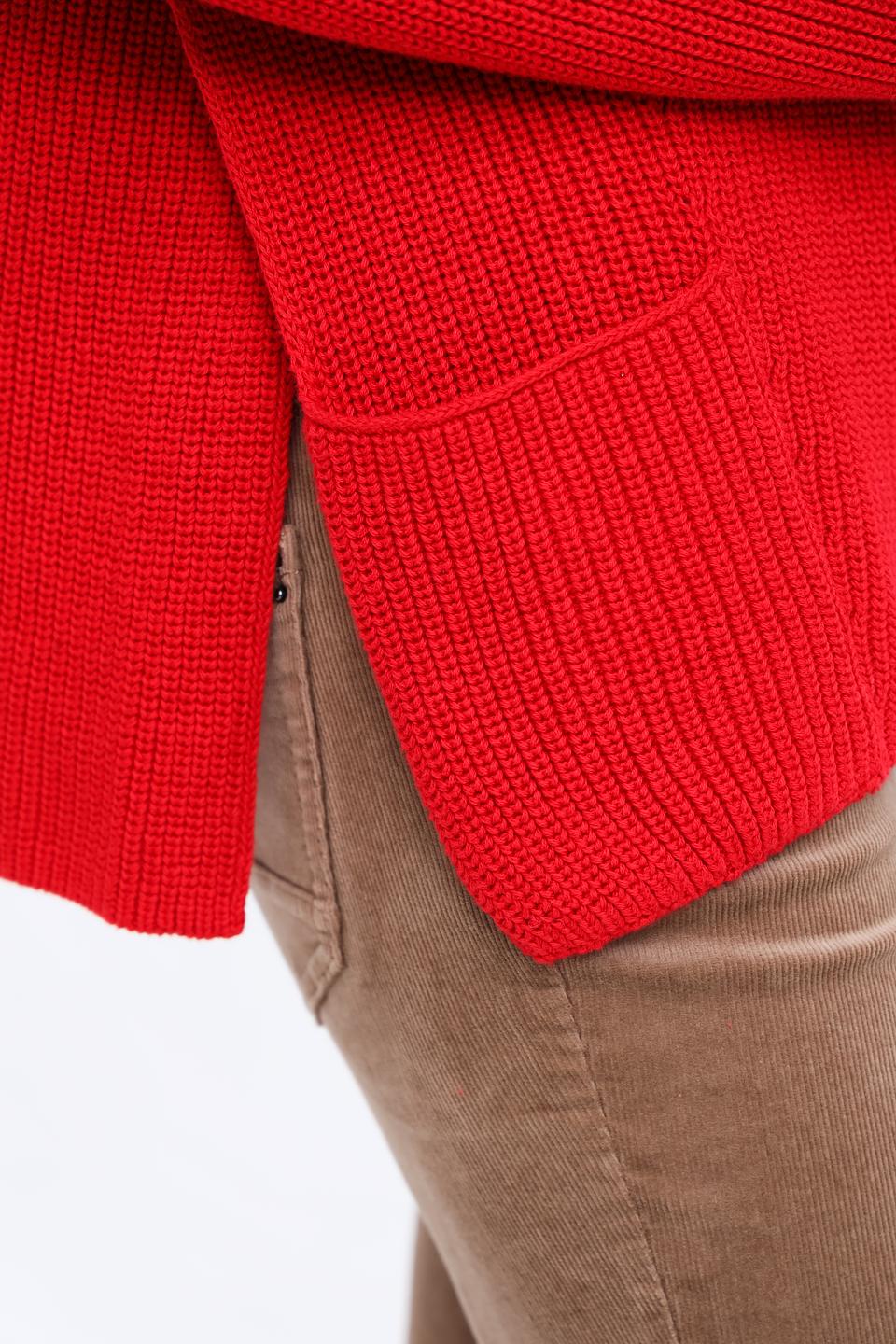 Пуловер Oui красный с карманами