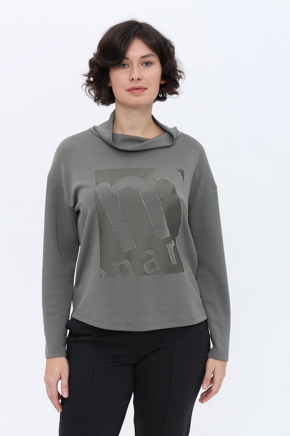 Пуловер Monari серый с логотипом