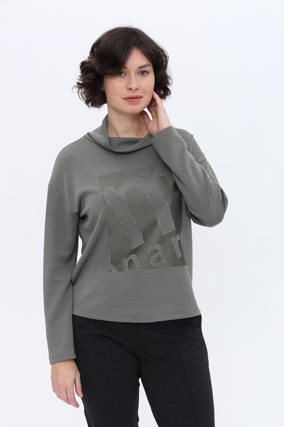 Пуловер Monari серый с логотипом