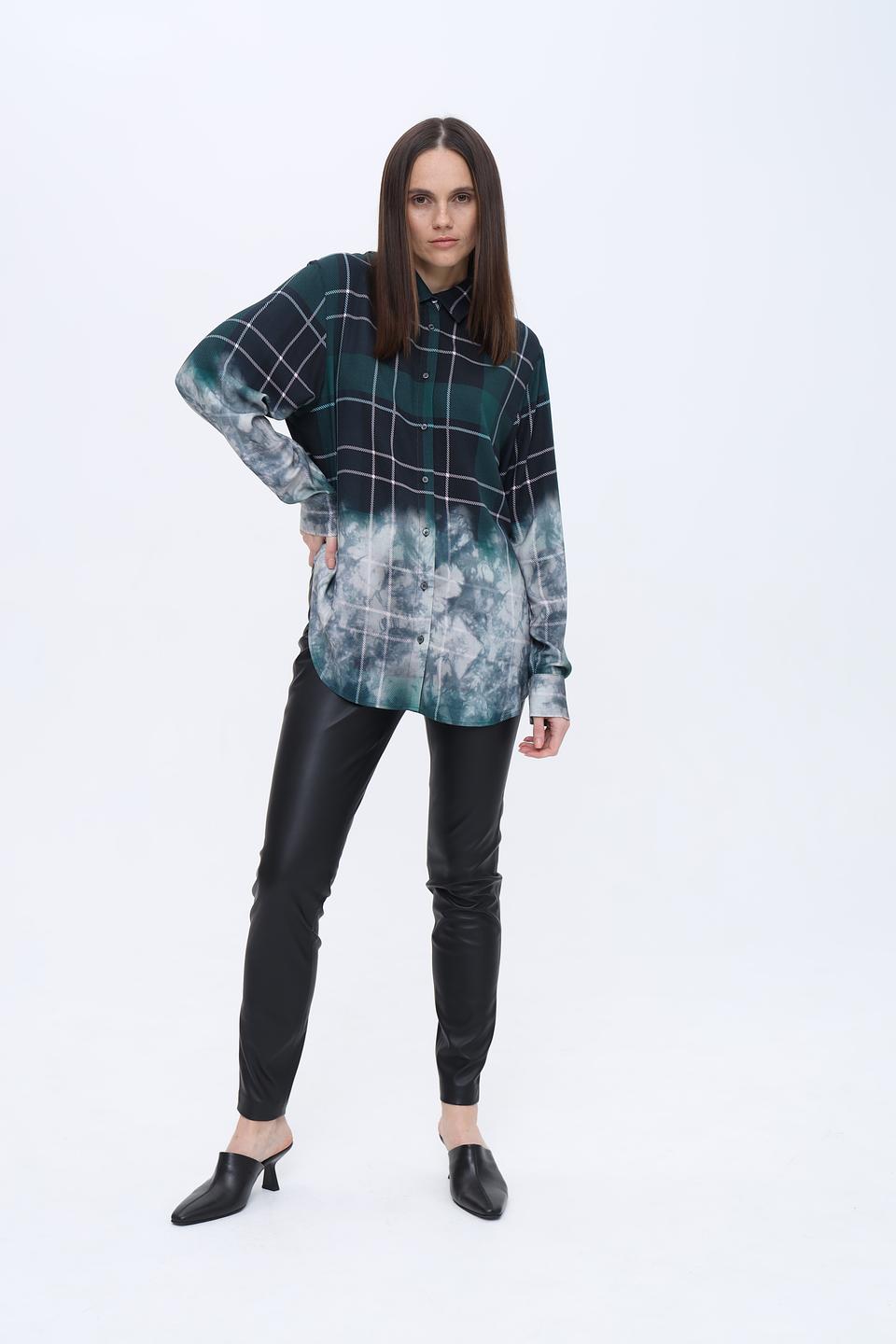 Рубашка Ice Play в клетку с tie-dye