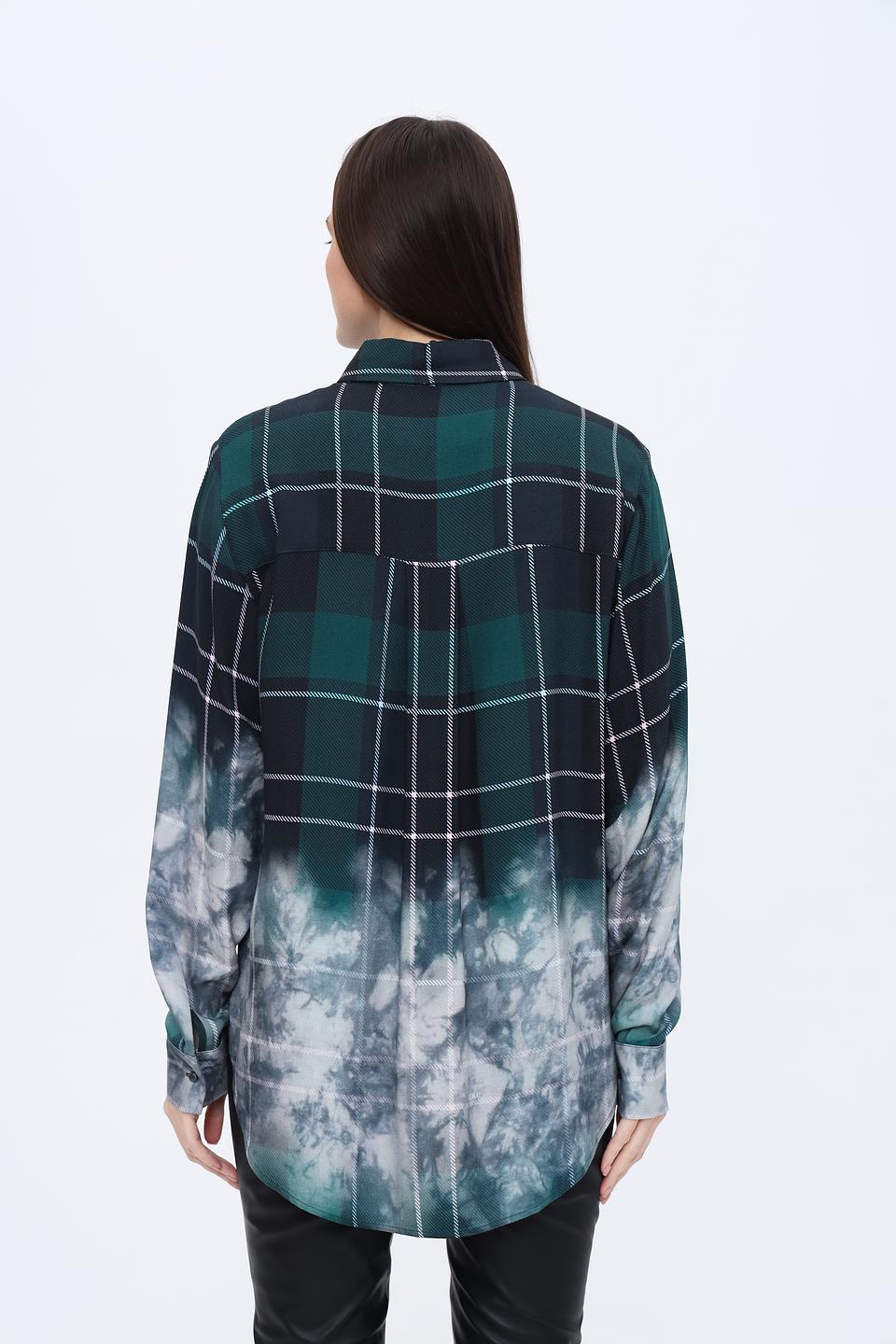 Рубашка Ice Play в клетку с tie-dye