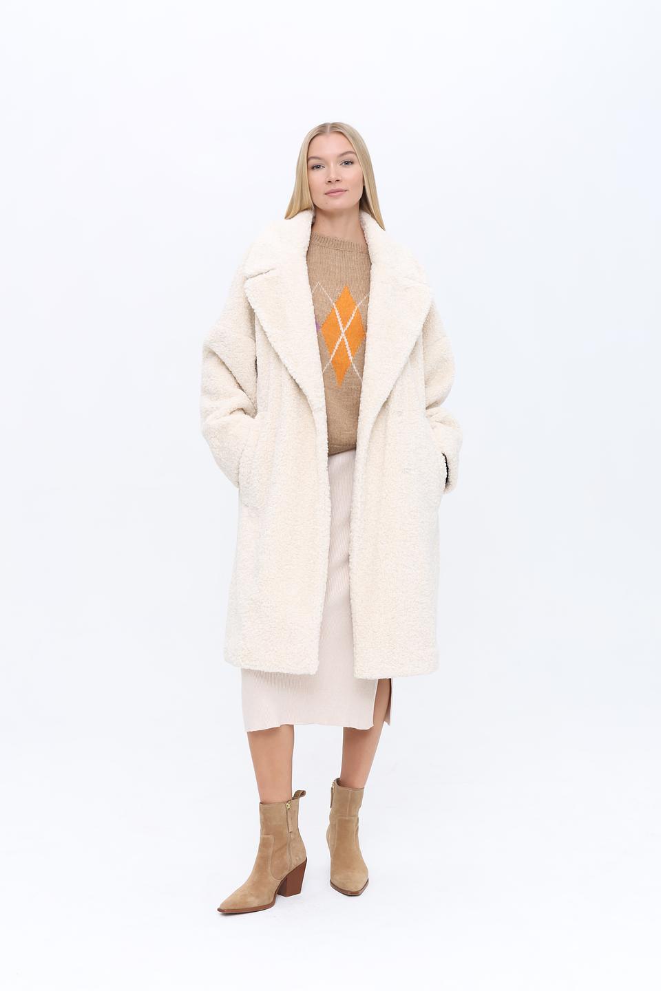 Пальто Hugo жен. кремовое