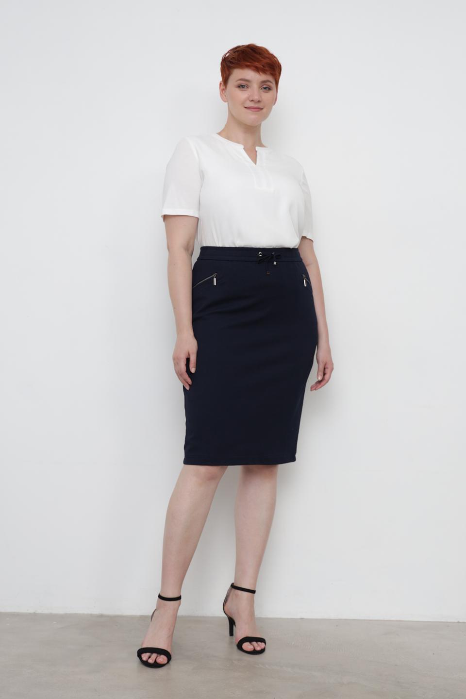 Юбка Rabe collection темно-синяя с карманами