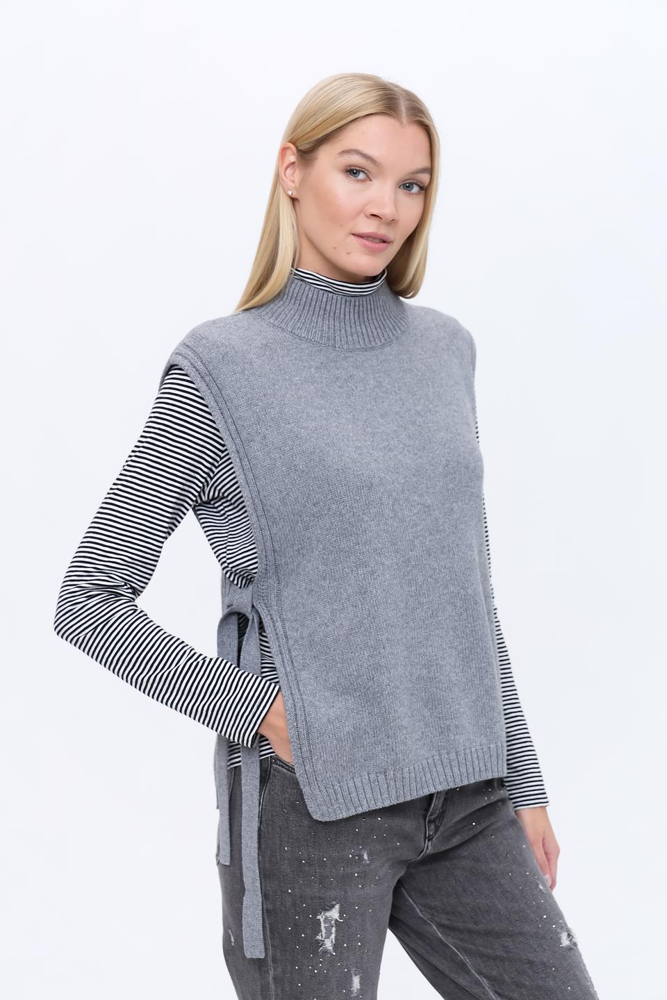 Жилет Oui вязаный серый