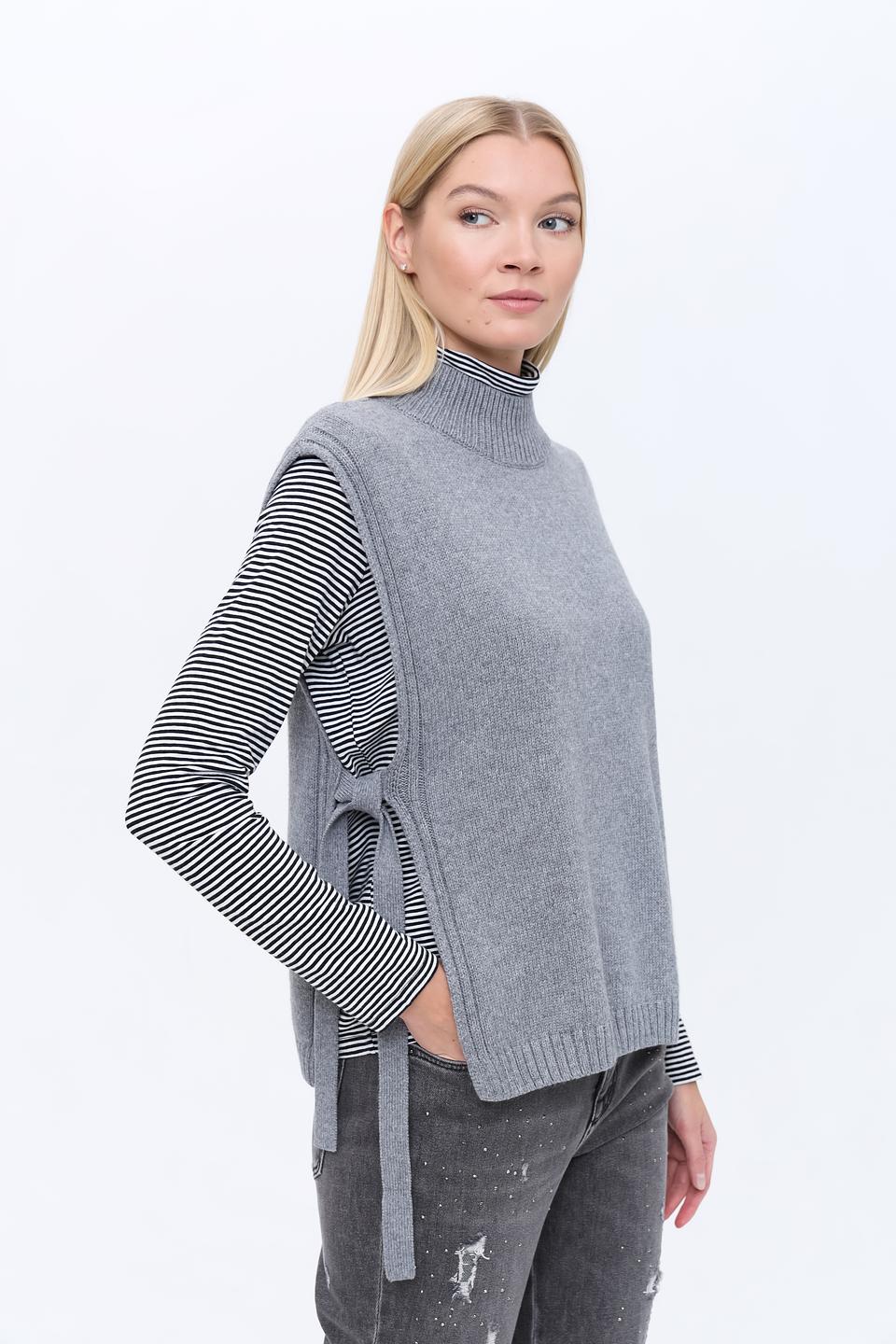 Жилет Oui вязаный серый