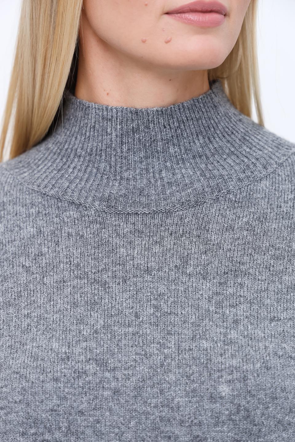 Пуловер Oui с горлом серый