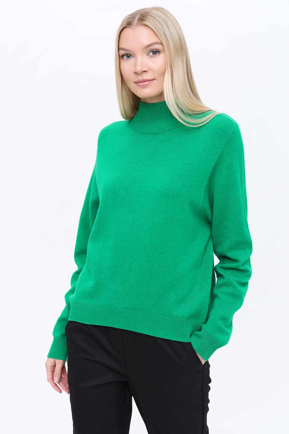 Пуловер Oui зелёный с горлом