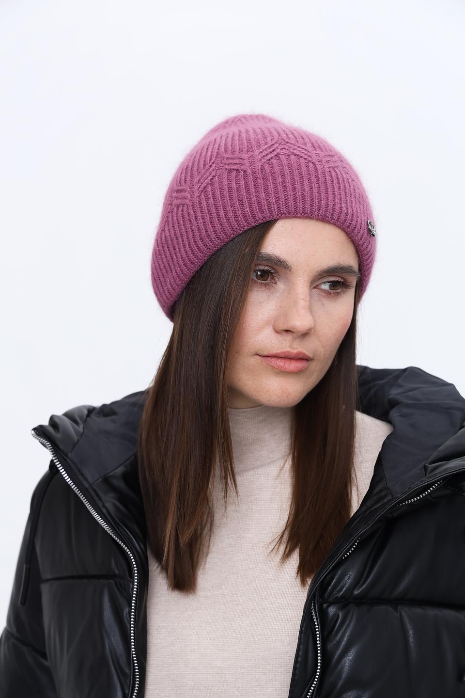 Шапка Marhatter вязаная пудровая