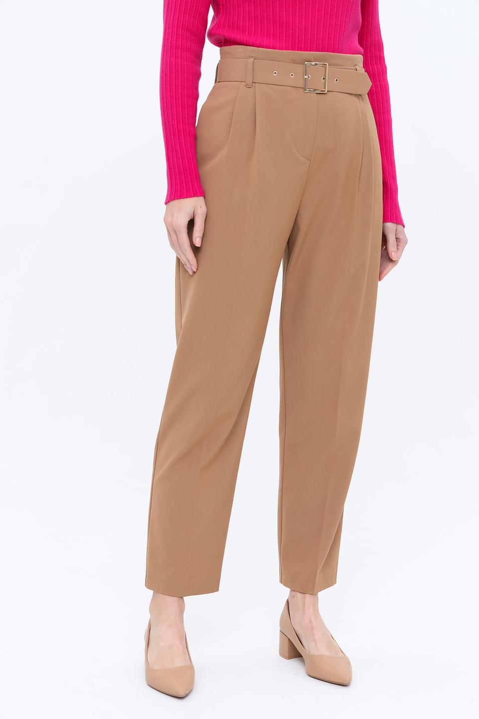 Брюки Kaos с поясом бежевые