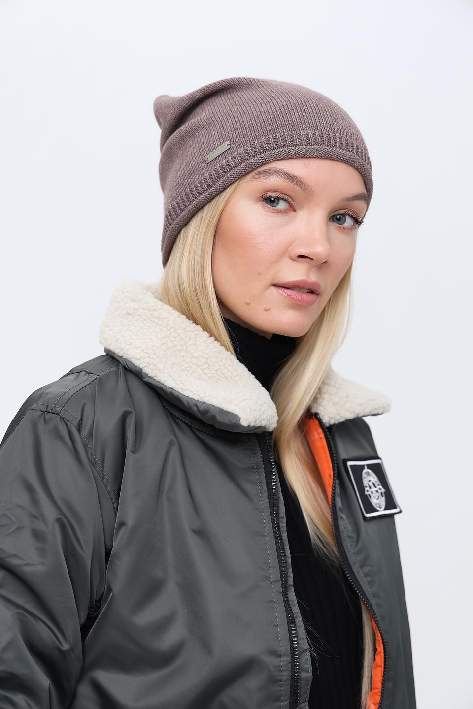 Шапка Seeberger вязаная серая