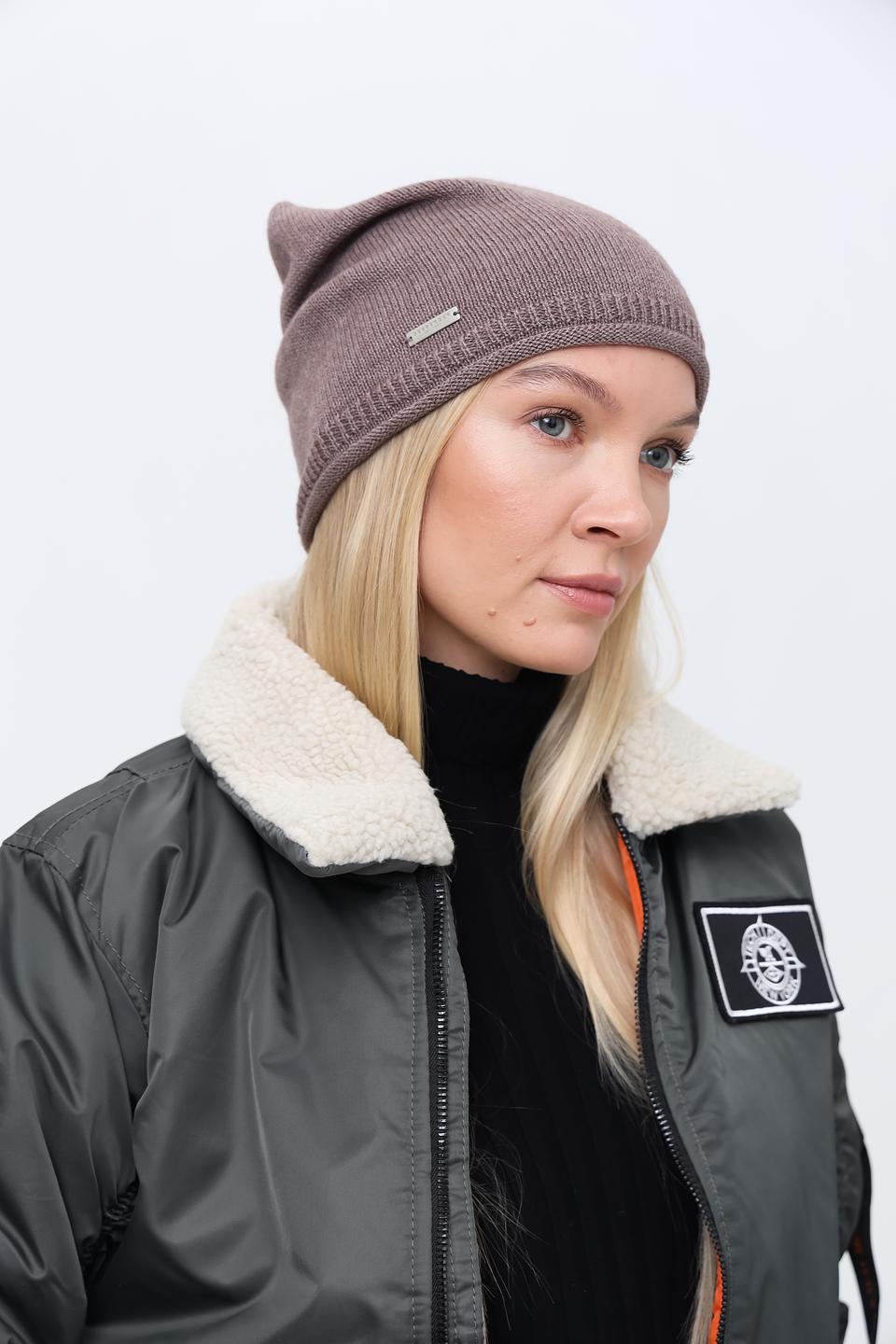 Шапка Seeberger вязаная серая