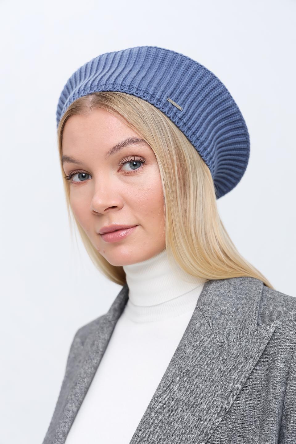 Берет Marhatter вязаный голубой