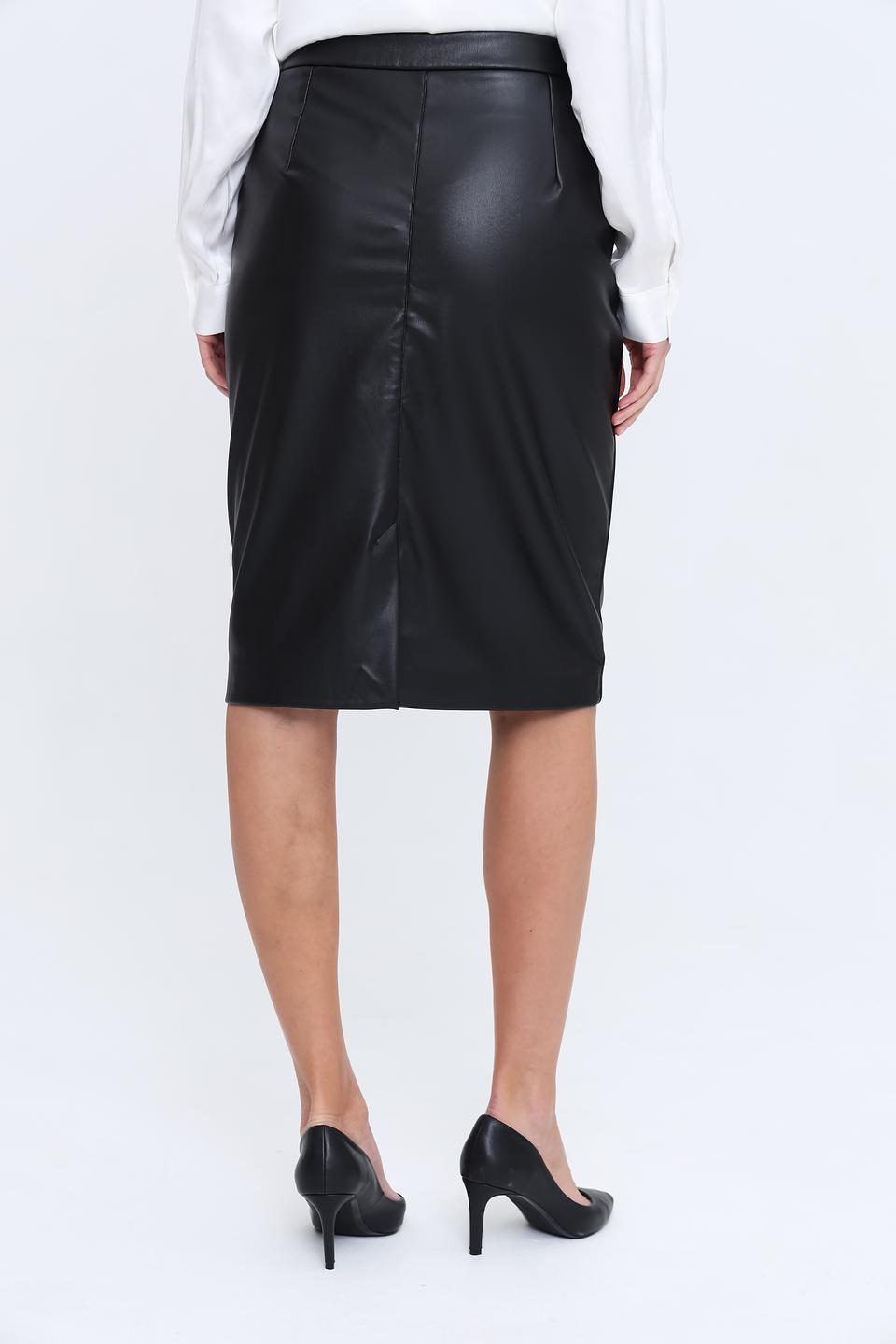 Юбка More and More кожаная чёрная